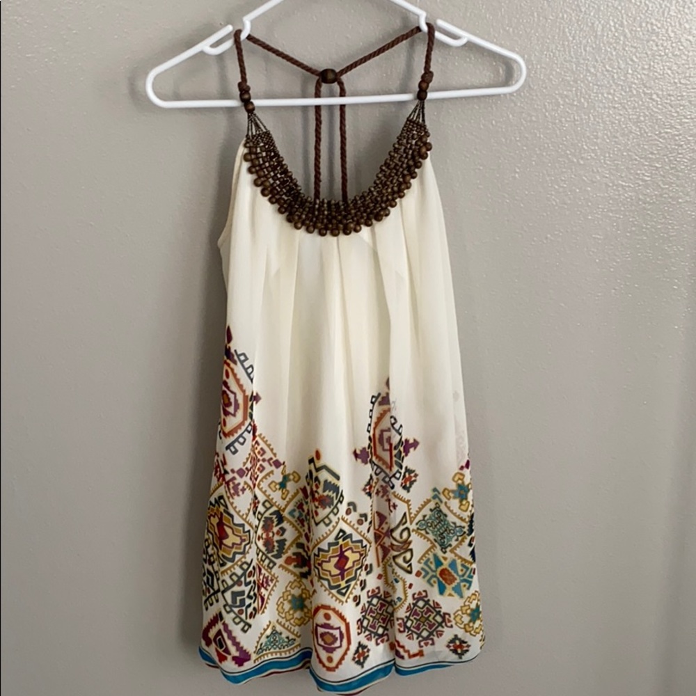 Wood accent dress